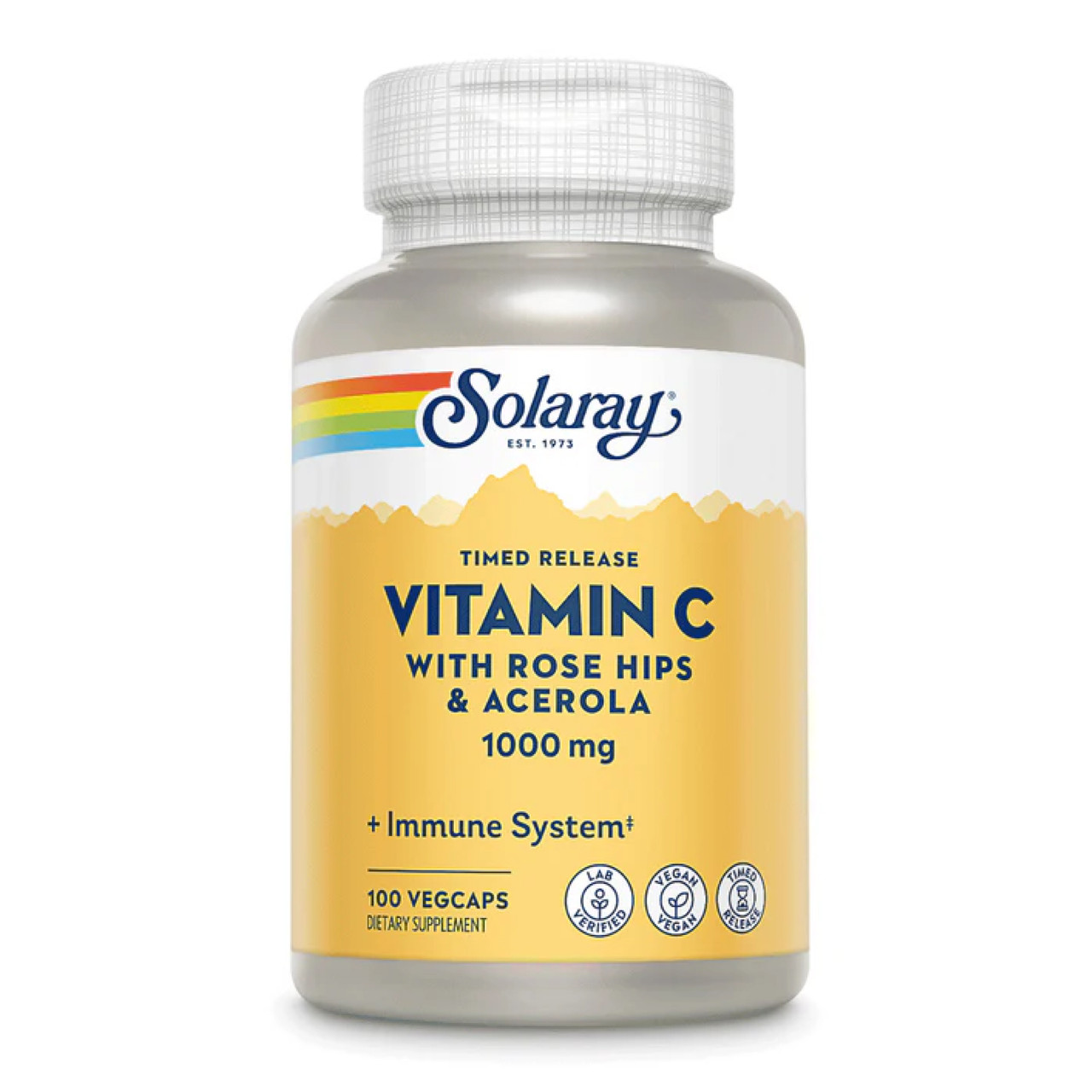 Вітамін С з шипшиною та ацеролою, Vitamin C with Rose Hips & Acerola 1000mg - 100 vcaps