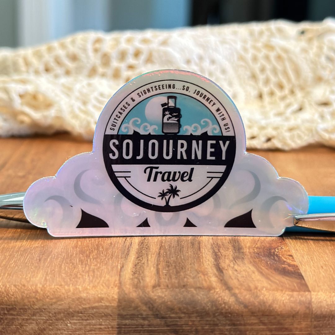 Holographic Sojourney Sticker with Clouds