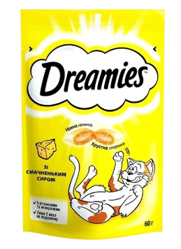 Ласощі для котів Дріміс (Dreamies) з сиром, 60 г