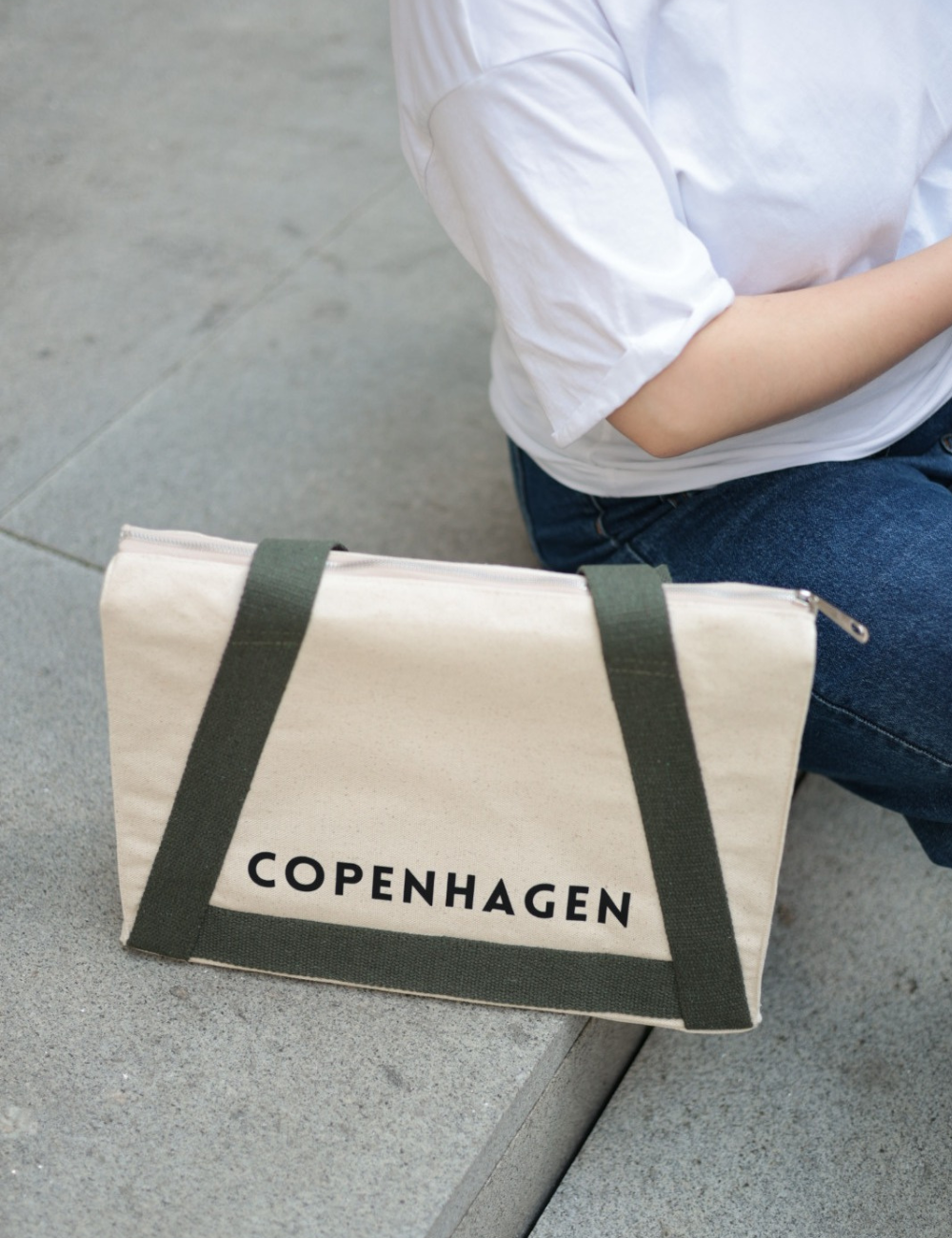 Tote bag with coloured handles – Copenhagen