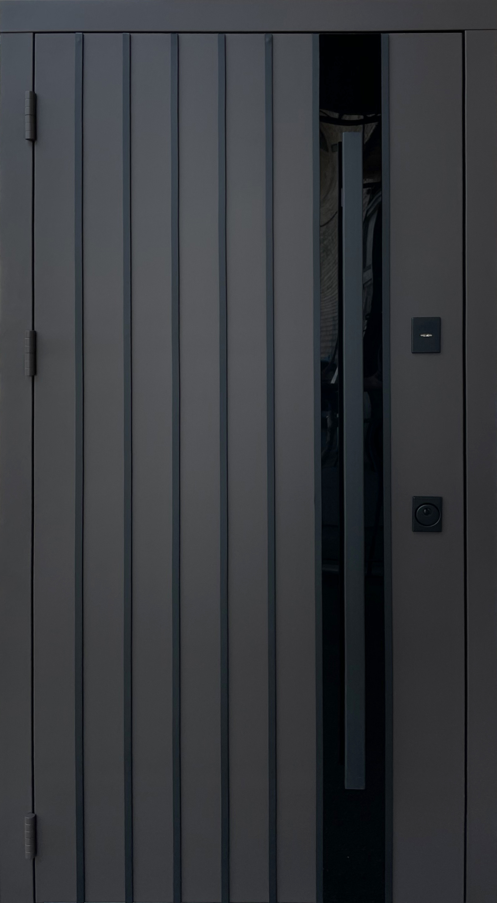 Qdoors Стріт Арт RAL8019/дуб темний 3к ручка 1450