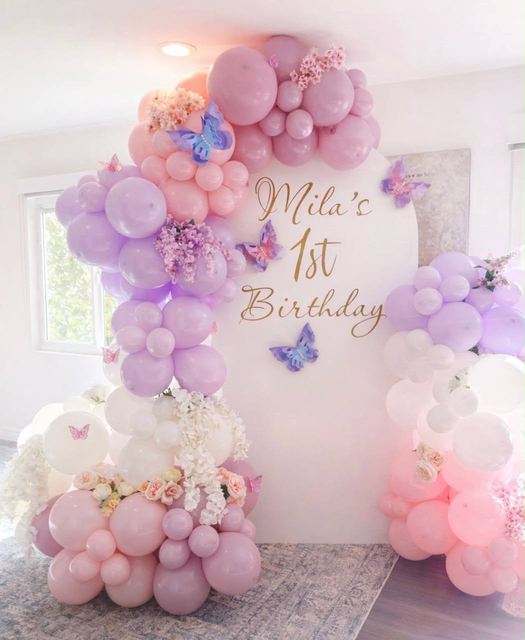 Butterfly Birthday Balloon Backdrop