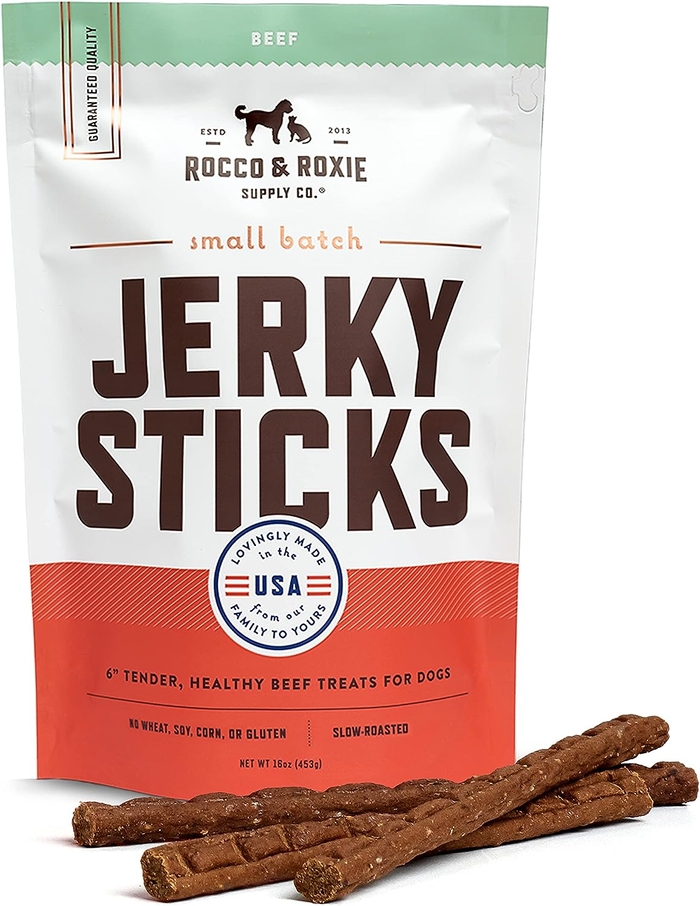 Rocco & Roxie Jerky Dog Treats Made in USA Healthy Treats for Potty 