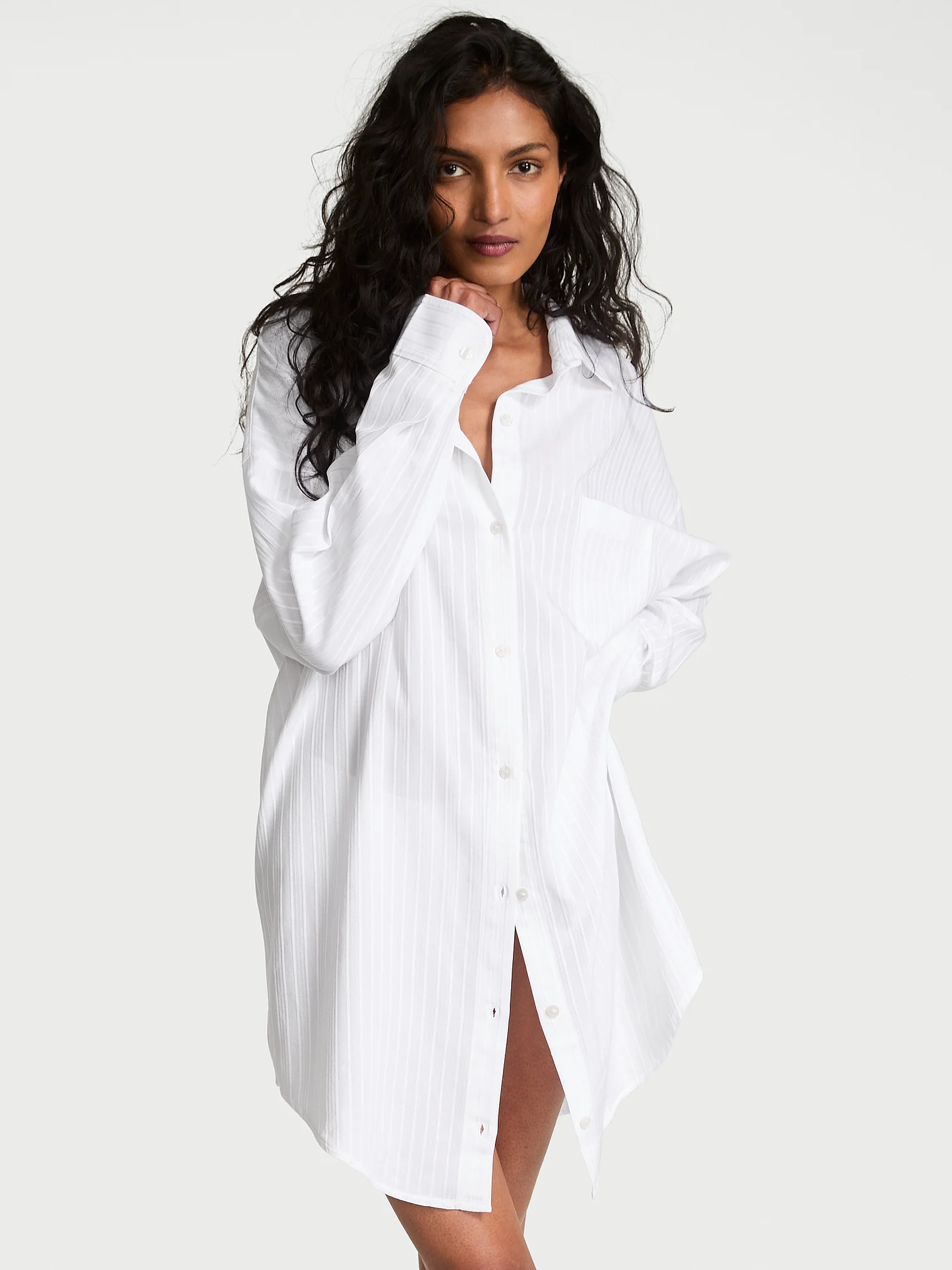 Нічна сорочка Modal-Cotton Button-Front Sleepshirt