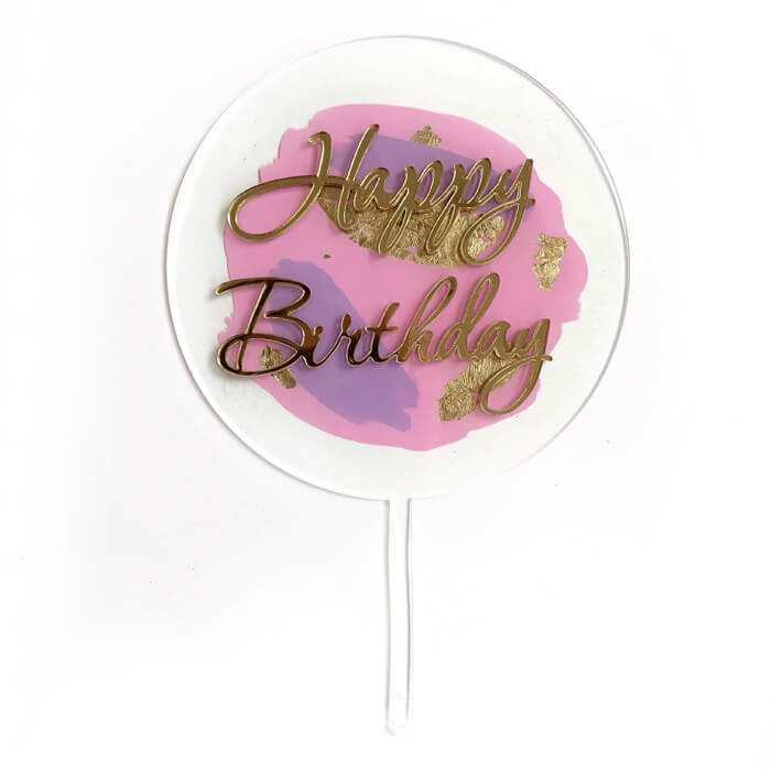 Прозорий акриловий топер "Happy birthday"