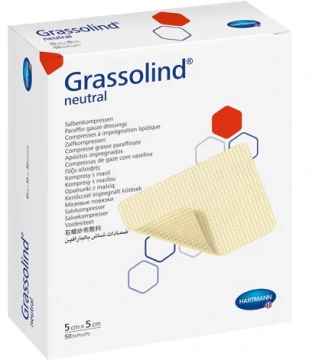 50шт.Grassolind Neutral нейтральна стерильна мазева пов'язка 5×5см.