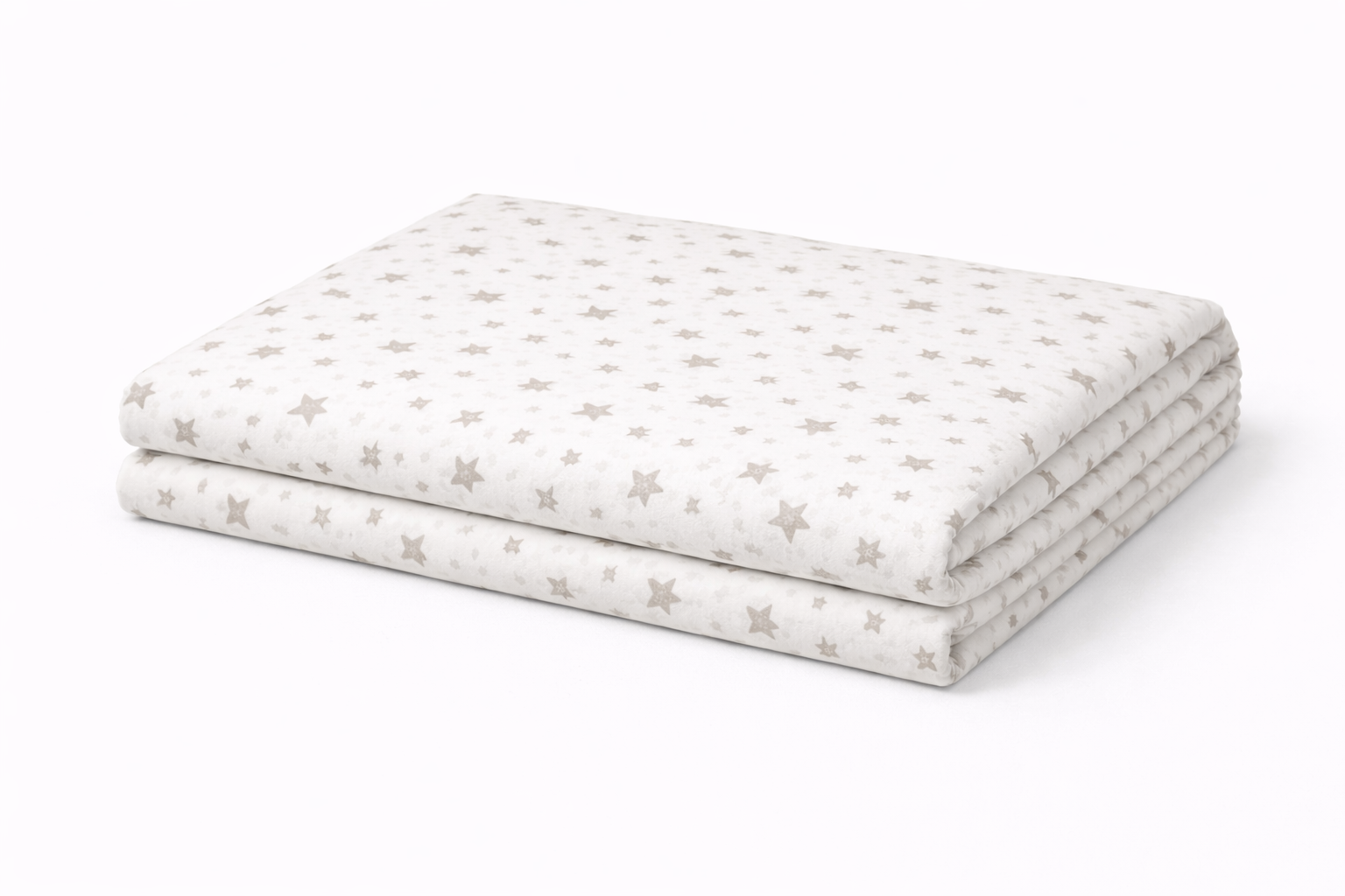 Простирадло ранфорс принт без гумки  "Бежеві зірки на білому "