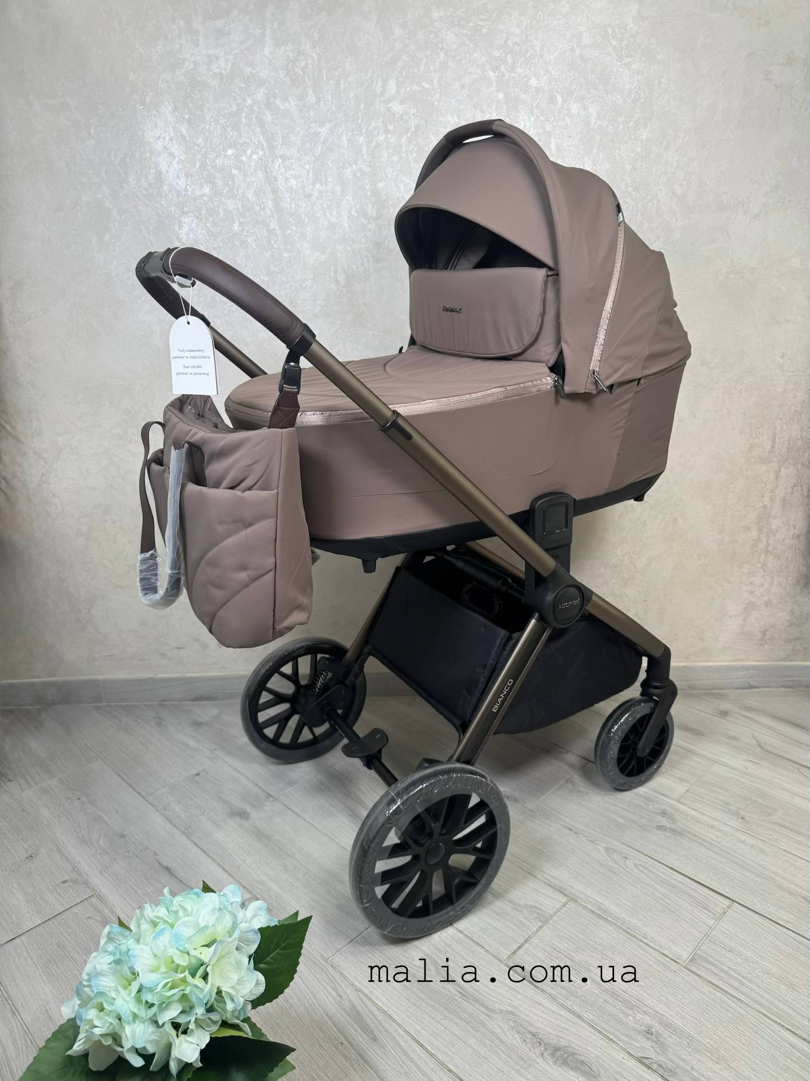 Коляска 2 в 1 Adamex Bianco 11 CHOCOLATE FANGO