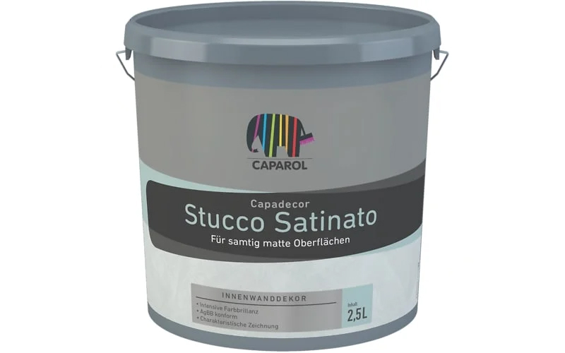 Декор Caparol Stucco Satinato, 2,5 л | Декоративна шпаклівка інтер'єрна акрилатна матова | Імітація замши
