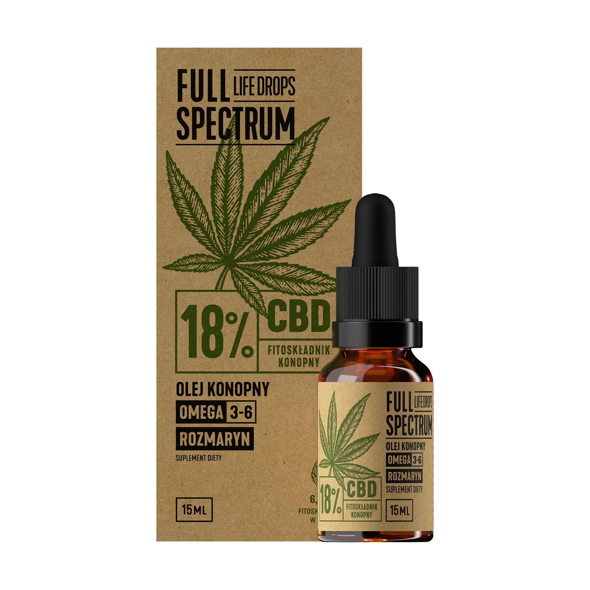 Full Spectrum Life Drops Олія конопляна 18% CBD - 15 мл