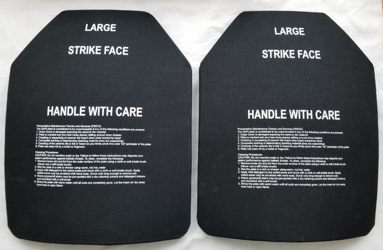 Оригінальні полегшені керамічні бронеплити "SAPI REV. E" Армії США.