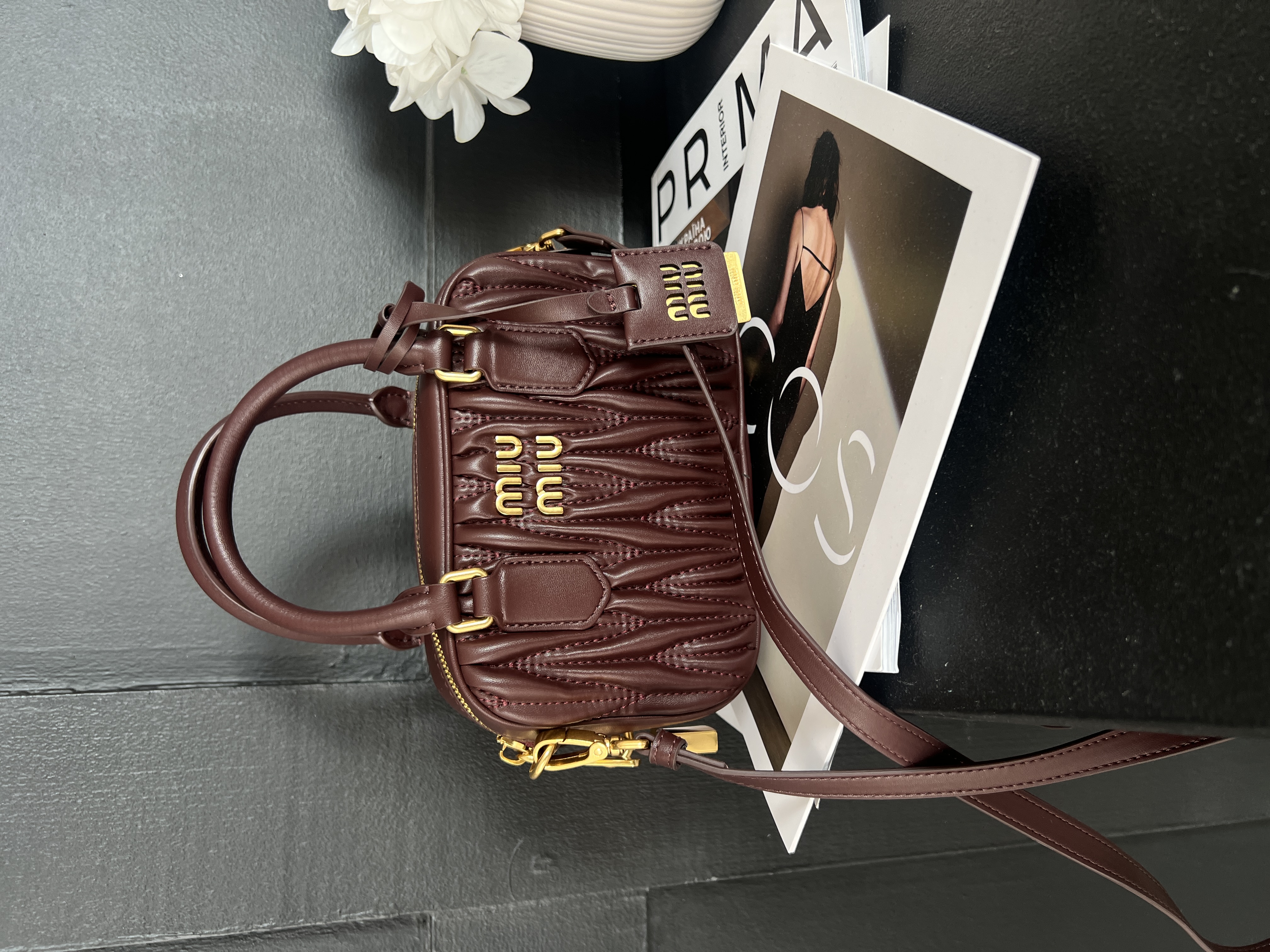 Miu Miu Arcadie Matelassé Nappa Leather Bag