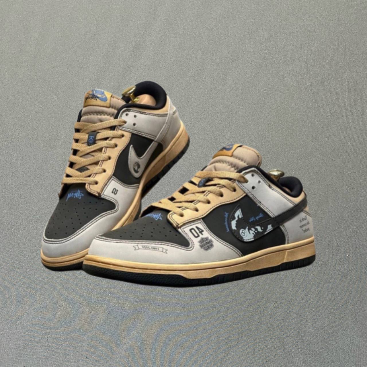 Stussy x Nike Dunk Low Beige Black Blue