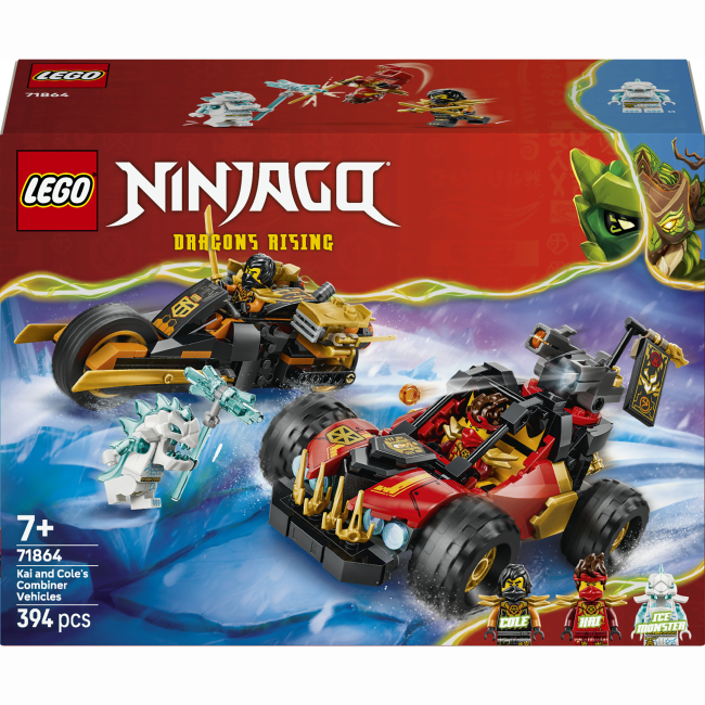 Конструктор LEGO NINJAGO Комбіновані транспортні засоби Кая та Коула (71864)