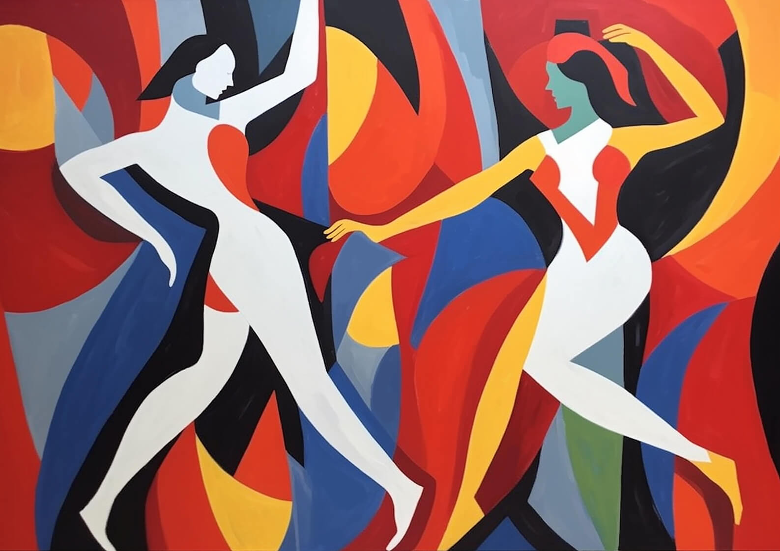 Dancers, 30x42 cm original acrylic painting on paper