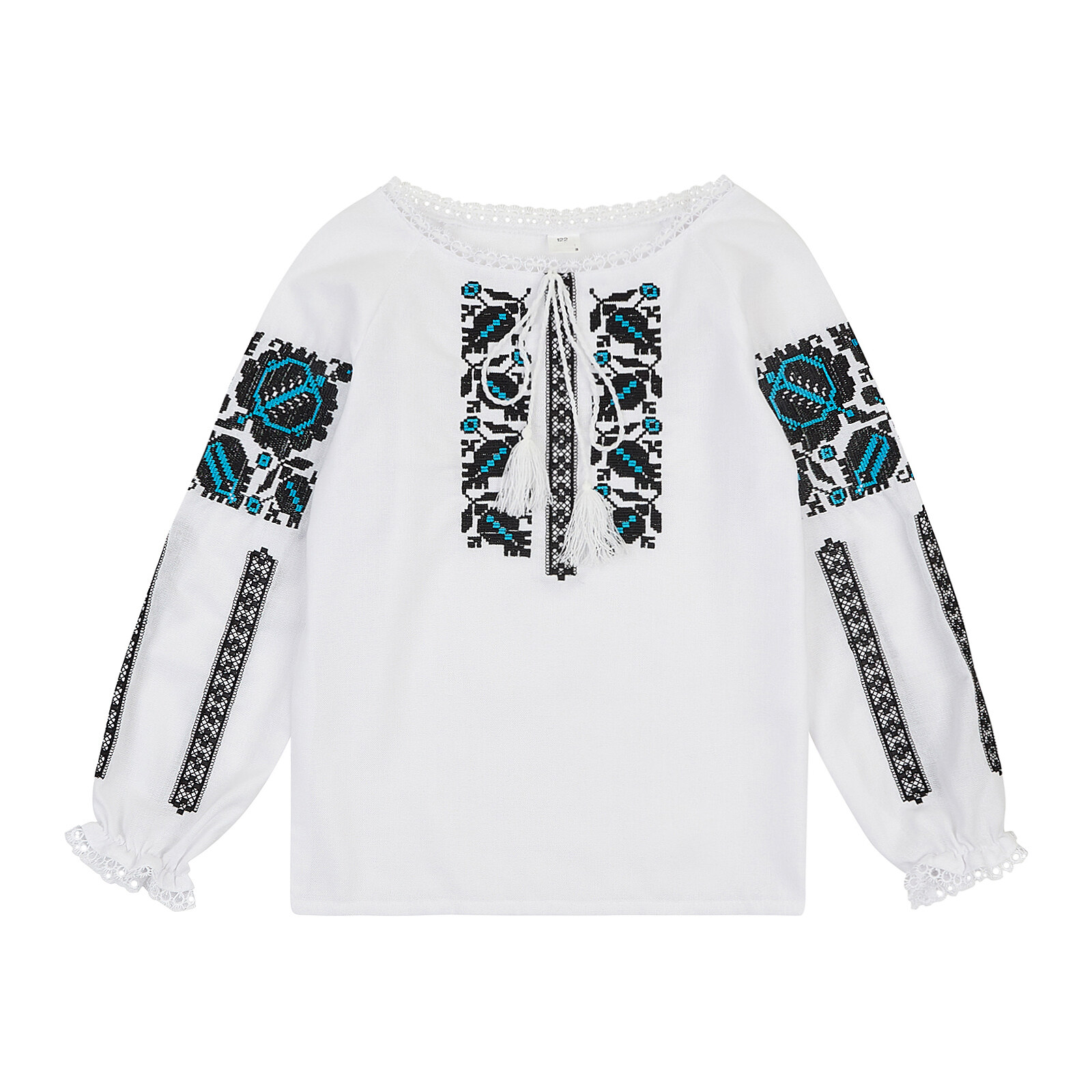 Вишита сорочка для дівчинки з вишитими рукавами