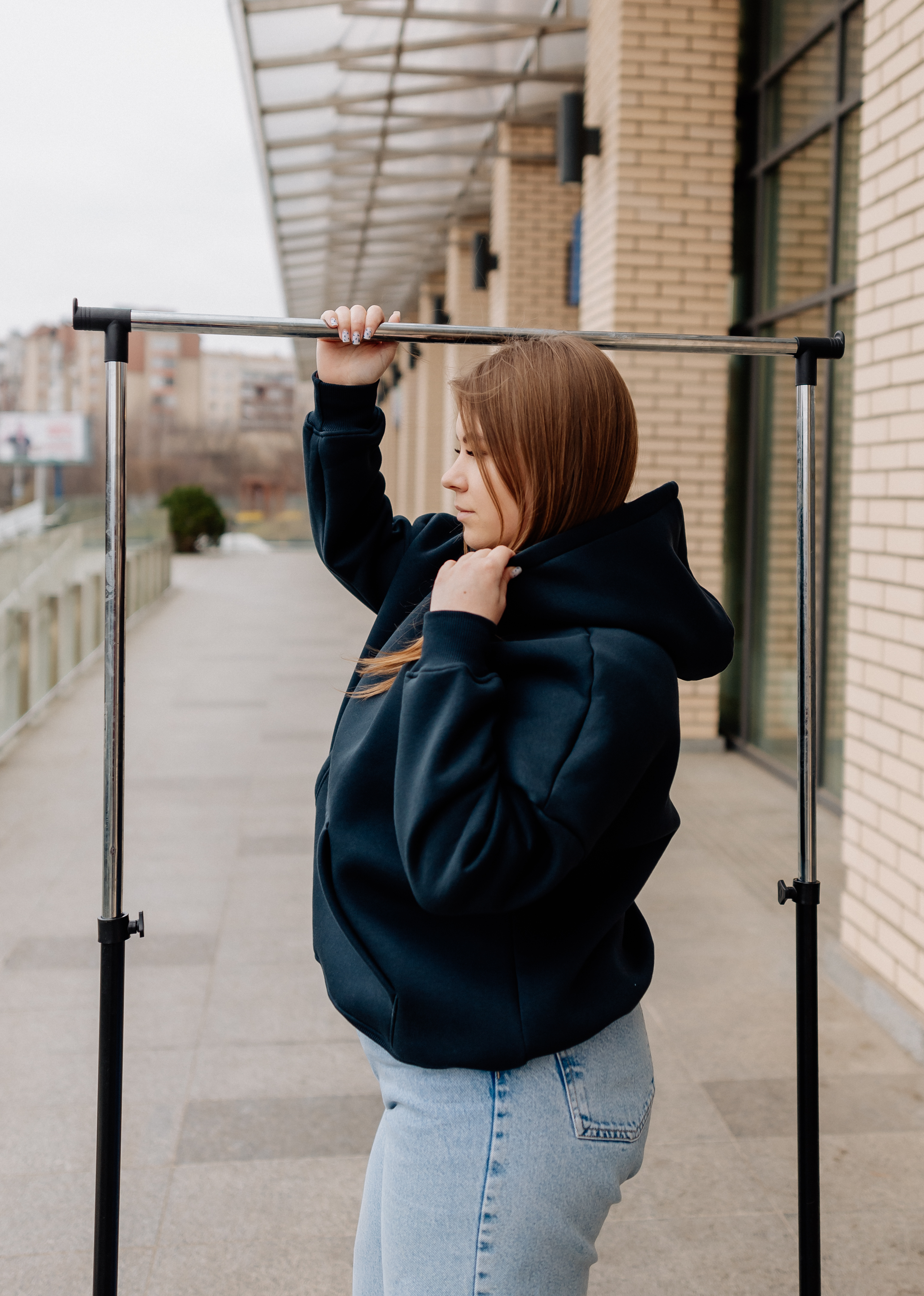 ХУДІ УТЕПЛЕНЕ ОВЕРСАЙЗ ЧОРНЕ