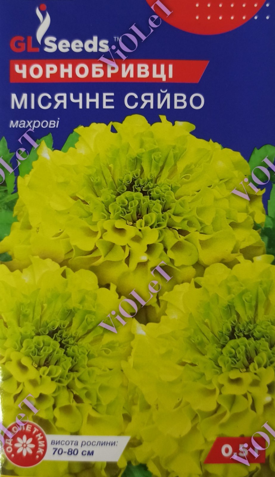 Чорнобривці Місячне Сяйво махрові високі, 0,5 г, GL Seeds