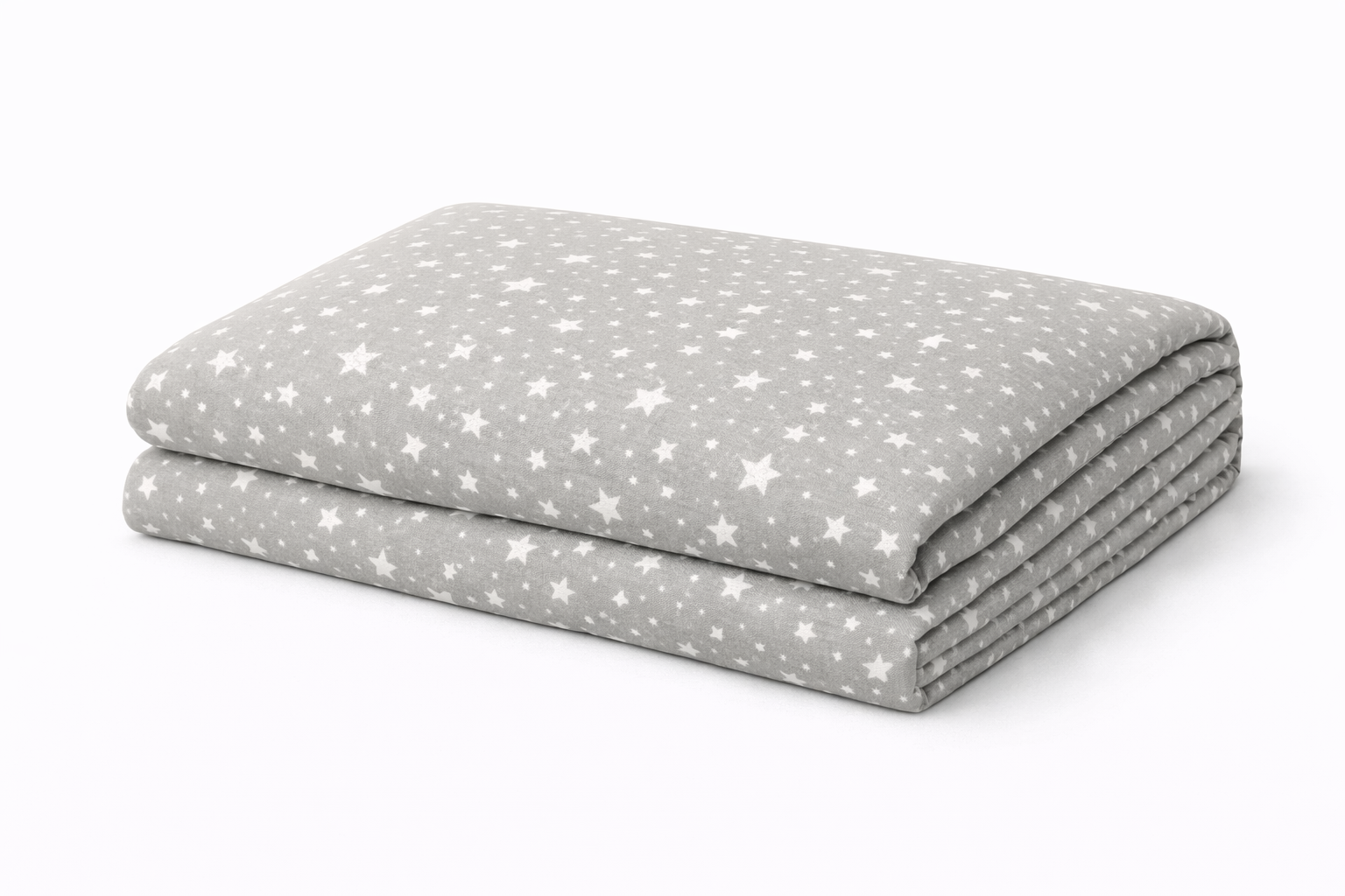 Простирадло ранфорс принт без гумки  "Білі зірки на бежевому"