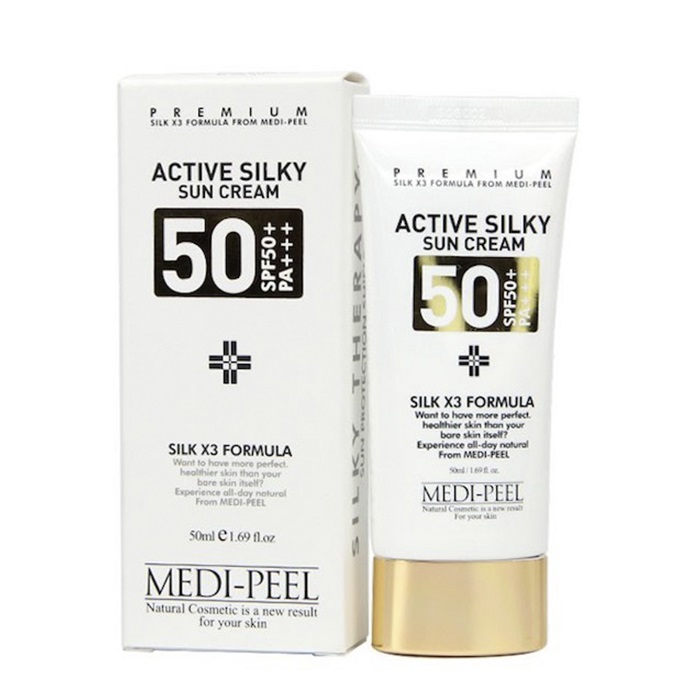 Сонцезахисний крем із комплексом пептидів MEDI-PEEL Active Silky Sun Cream SPF50 + PA +++ 50 ml