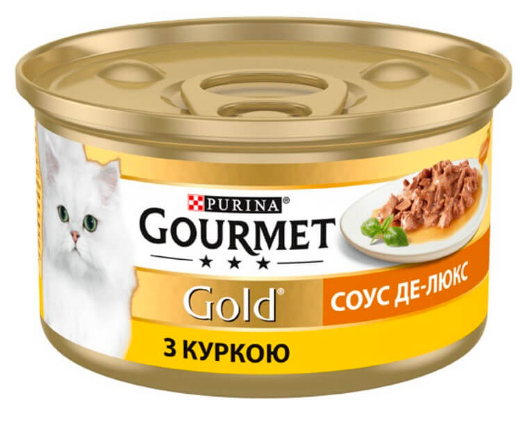 ГурмеГолд Соус Де-Люкс. Шматочки у соусі. З куркою. Конс/кот 85г