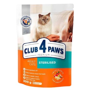 Корм Клуб 4 Лапи (Club 4 Paws) Premium для стерилізованих котів з куркою, 300 г