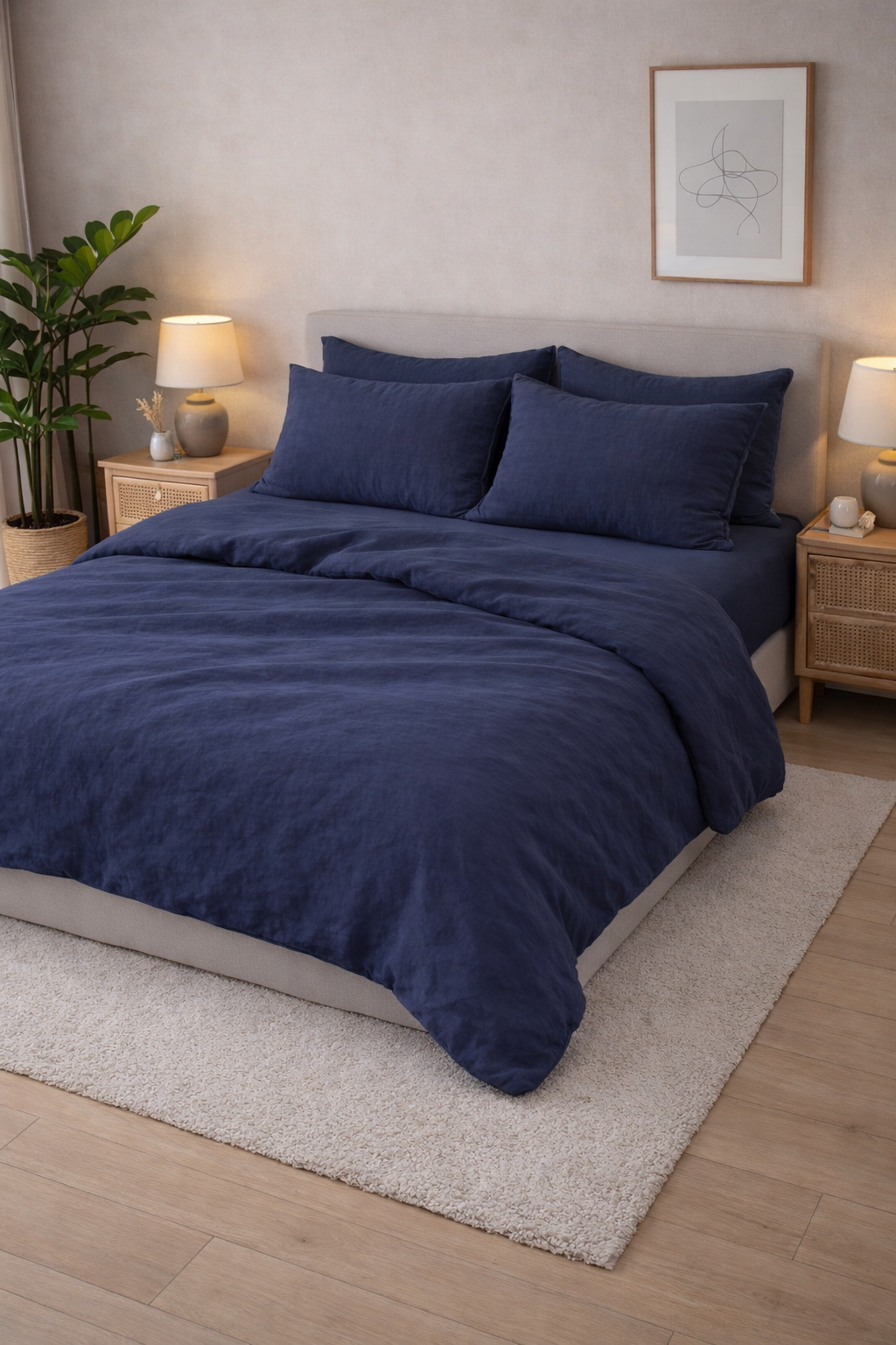 Постільна білизна варена бавовна "Темний джинс"