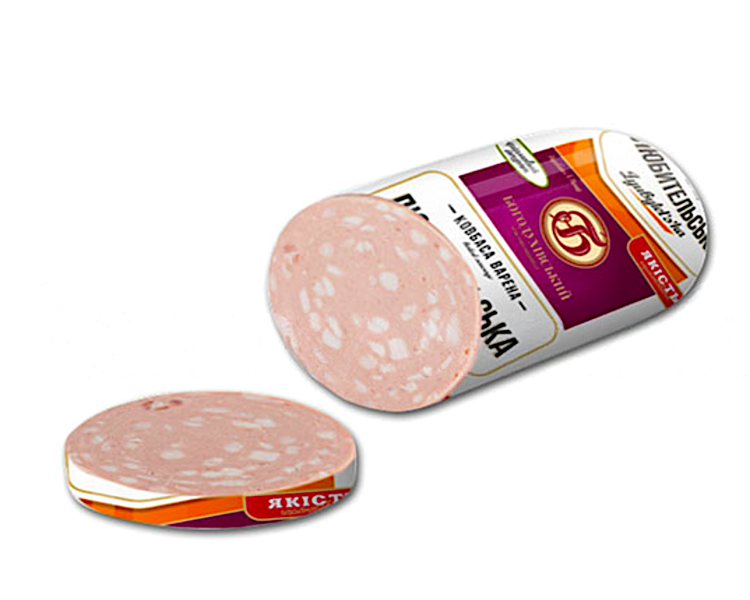 🇺🇦 "BOGODUHIVSKYI" Mortadela con tocino Lubitelska, 500 g.