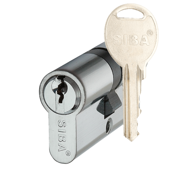Циліндр дверний SIBA CK ключ-ключ 80 мм хром