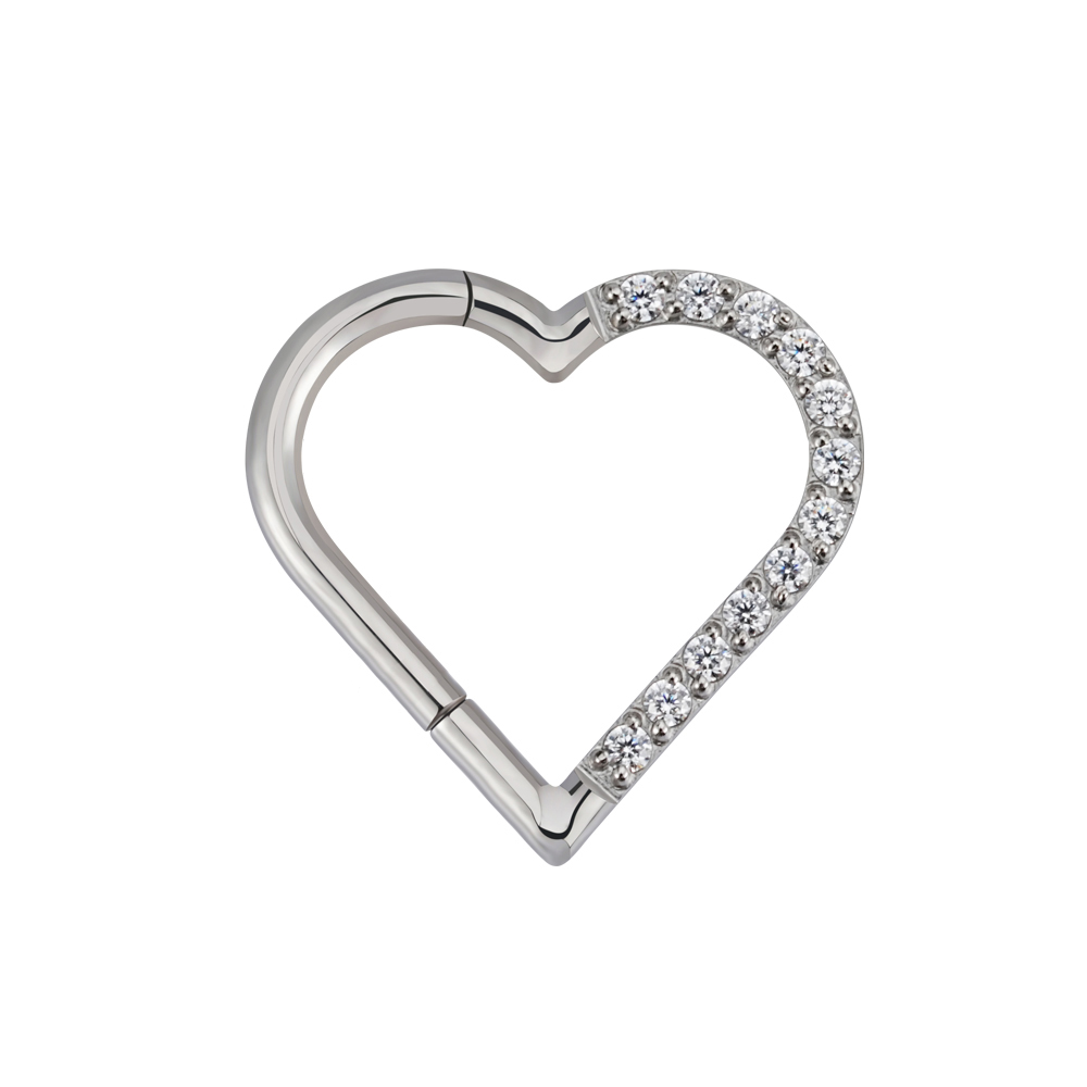 Heart CZ Clicker Ring