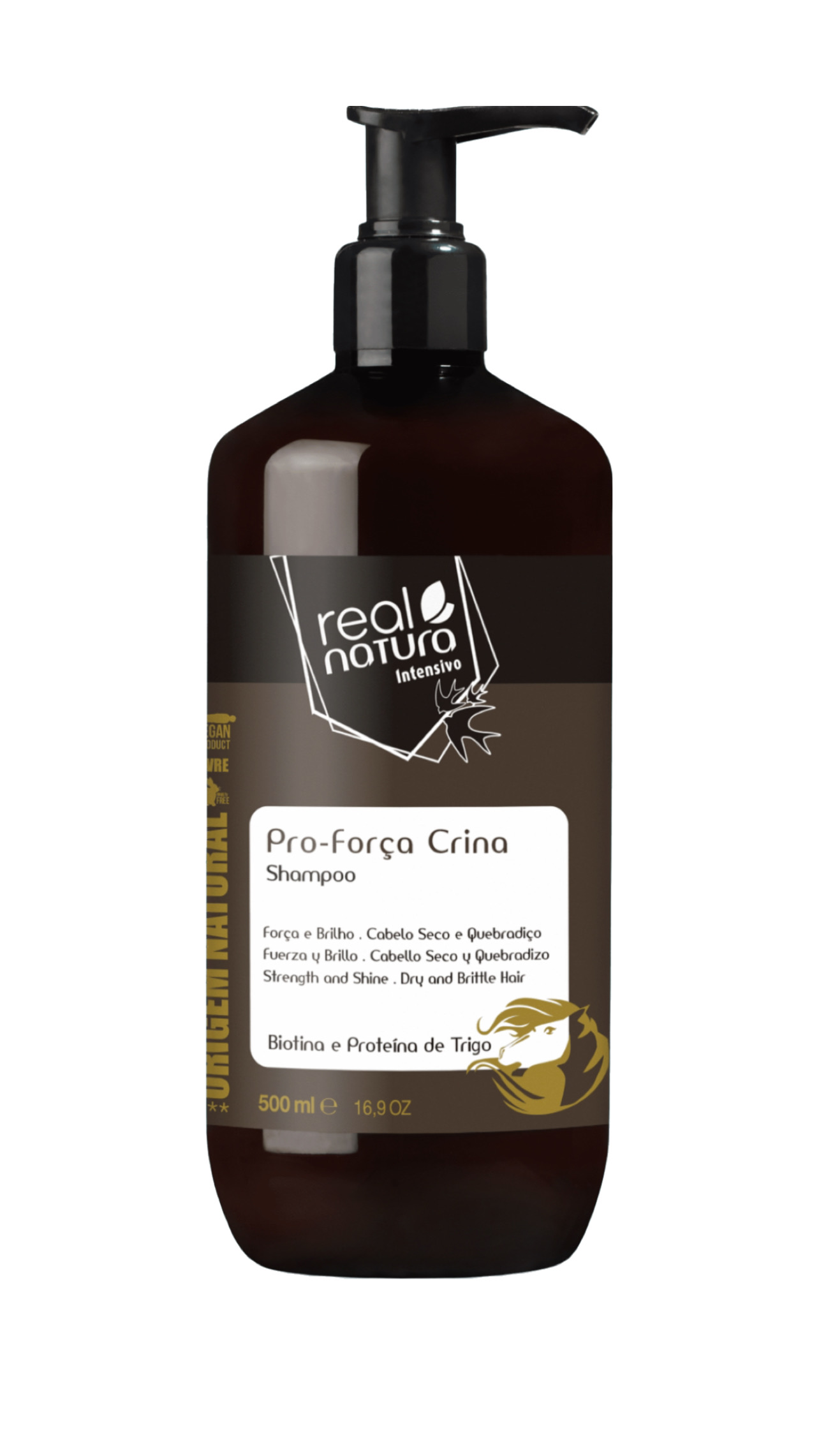 Шампунь Real Natura PRO-FORÇA CRINA для зміцнення ламкого волосся 500 мл