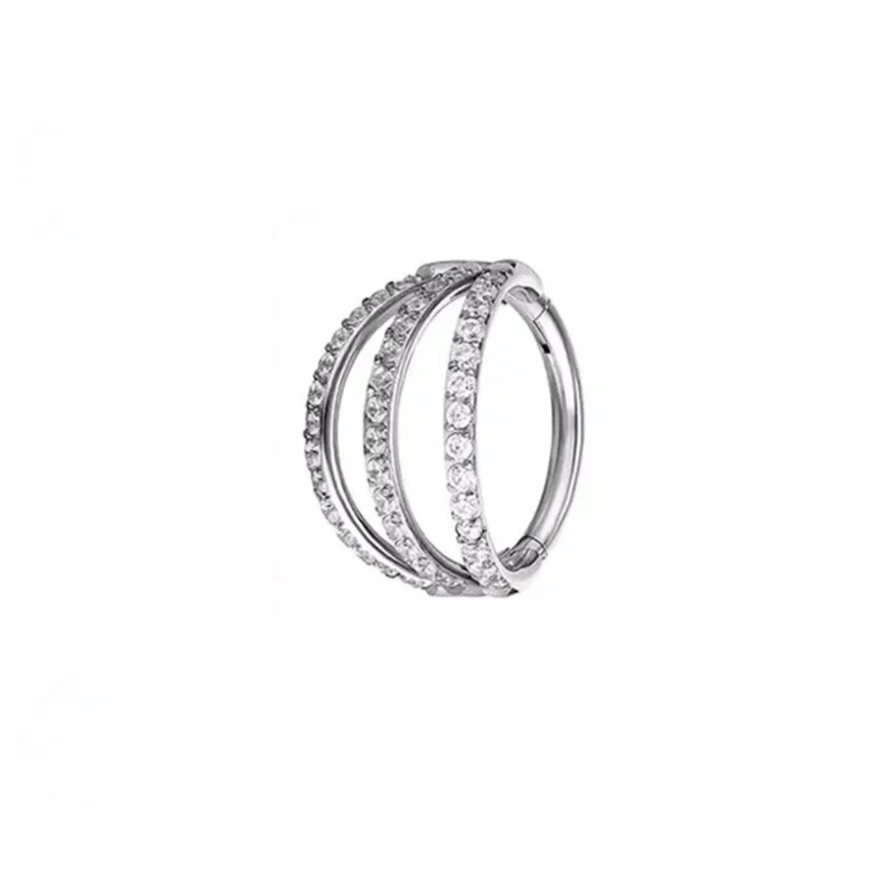 Triple Crystal Clicker Hoop