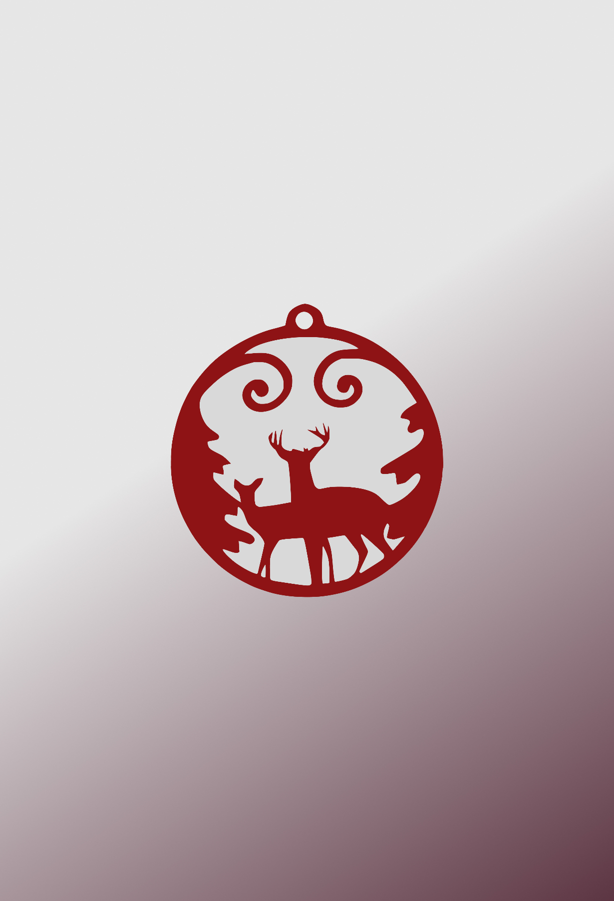 Новорічна металева прикраса “Олені в лісі”