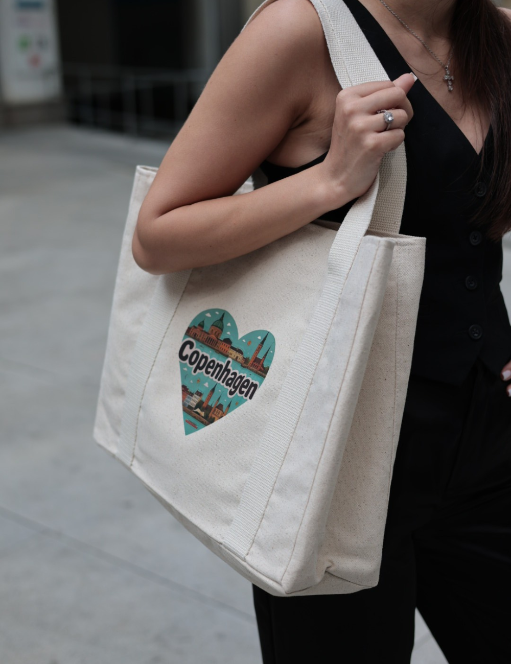 Shopper bag with Copenhagen print
