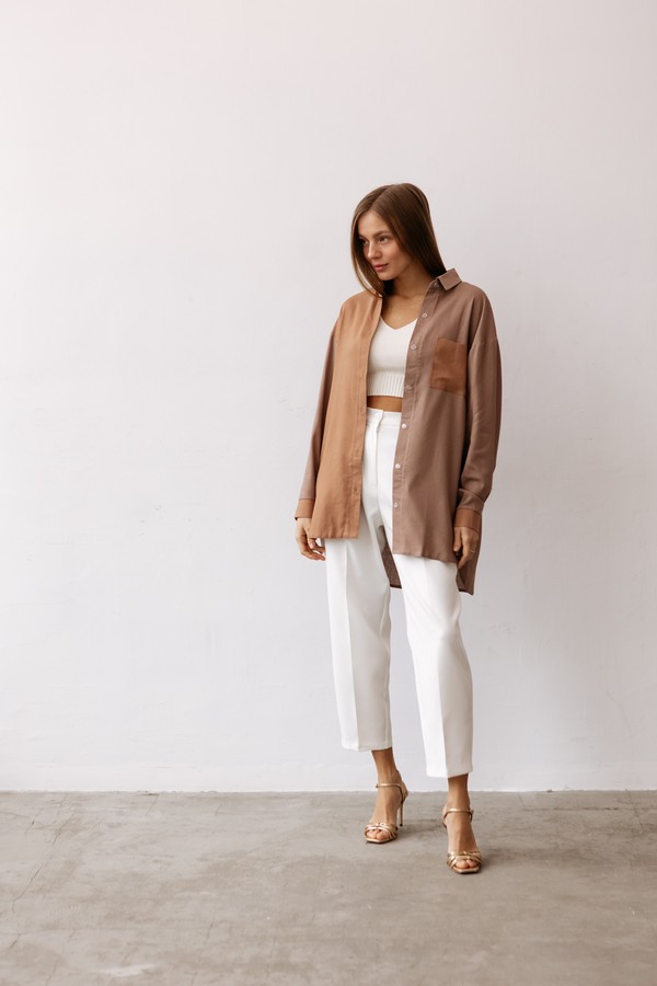 Linen shirt - Mocha-brown