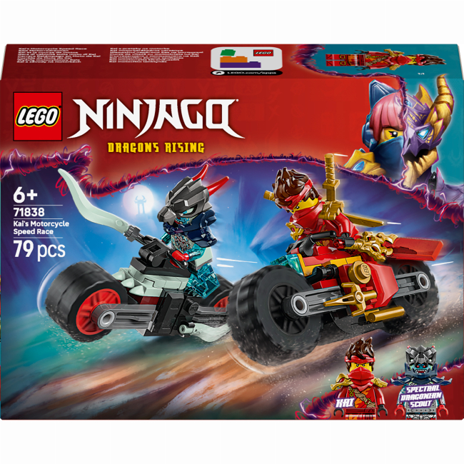 Конструктор LEGO NINJAGO Швидкісні перегони Кая на мотоциклі (71838)