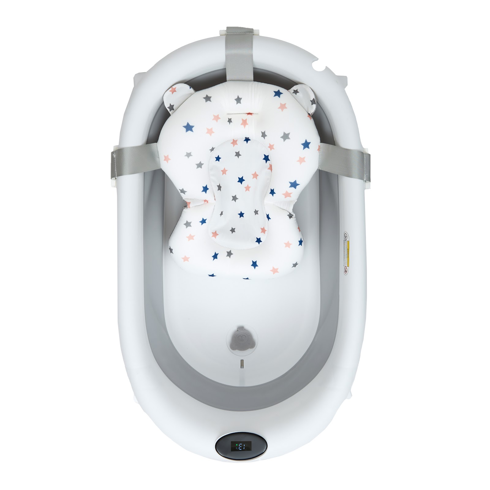 Ванна складна силіконова з матрациком сірий