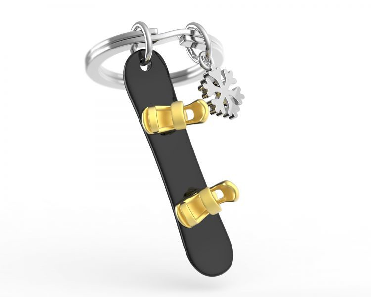 Брелок Metalmorphose Nowboard with Snowflake Charm