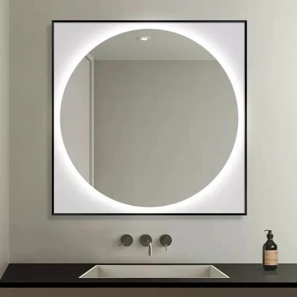 Кругле дзеркало в квадратній рамі "Anabel"