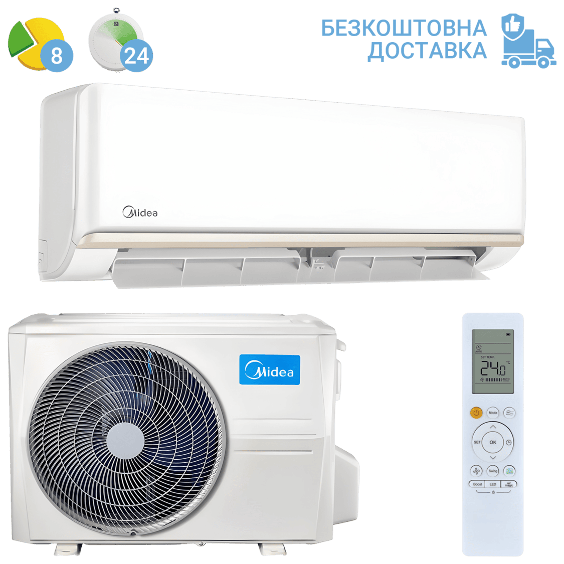Кондиціонер Midea MSAGN-12FN8-I / MSAGN-12FN8-O (з установкою: +3900 грн)