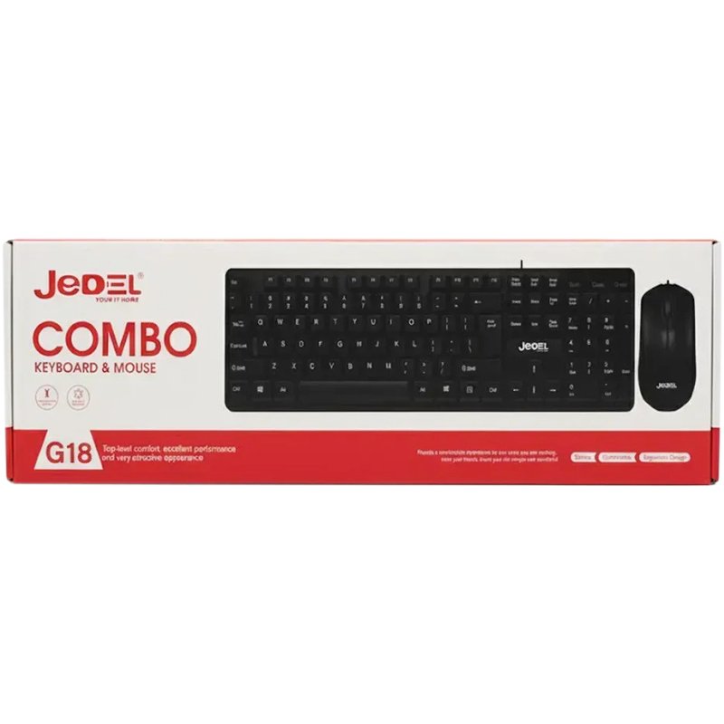 Комплект JEDEL G18 (клавіатура + миша) USB Black