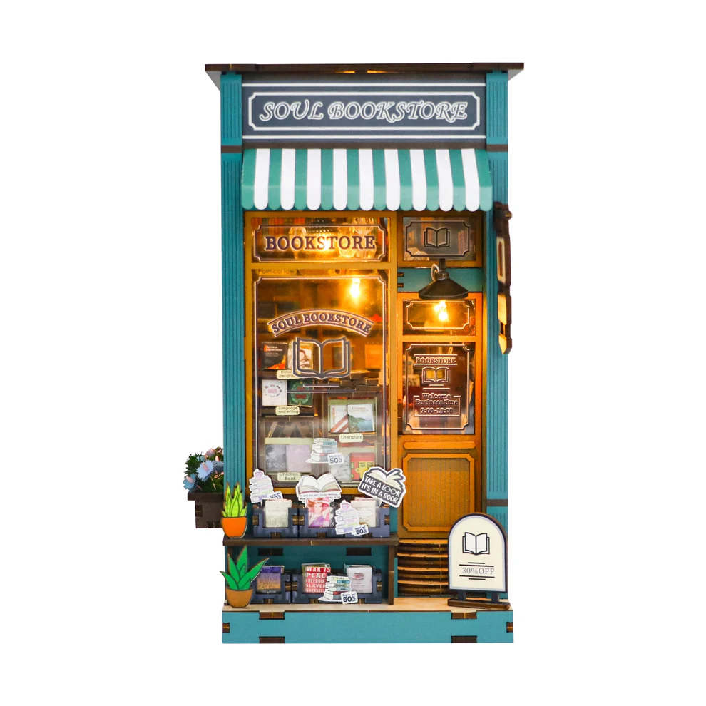 Букнук "Затишна Книжкова крамниця", Book nook "Soul Bookstore", Румбокс 3D конструктор