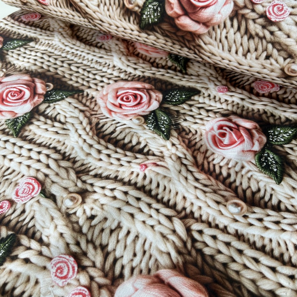 Тканина Поплін - В'язка Квіти