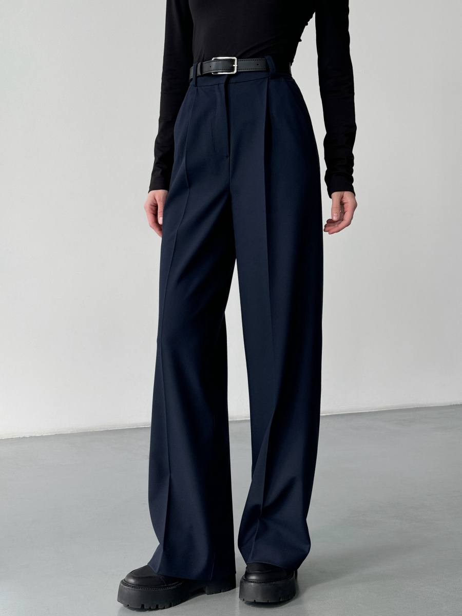 Прямі класичні штани з високою посадкою