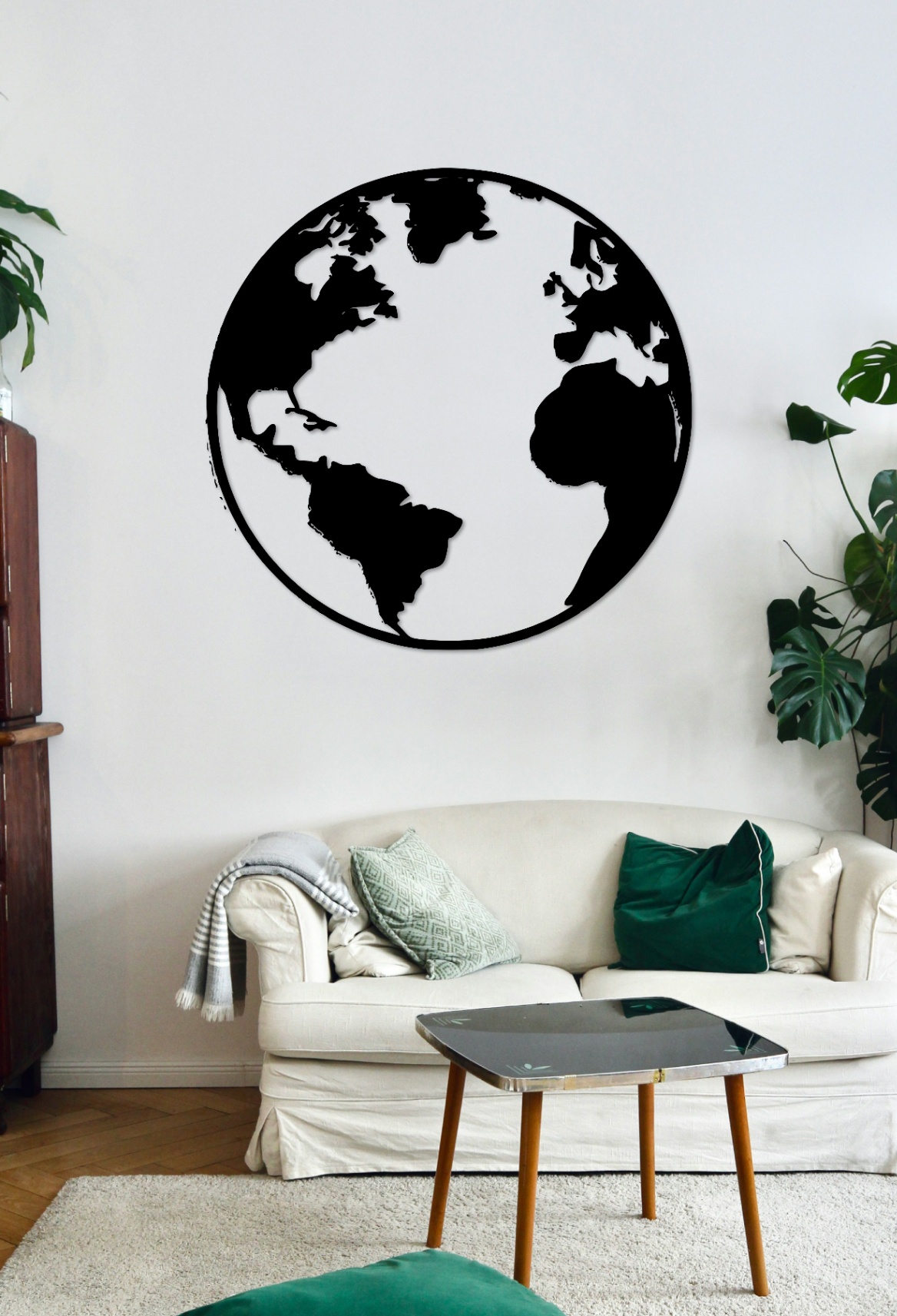 Металева мапа світу "Hemisphere View"