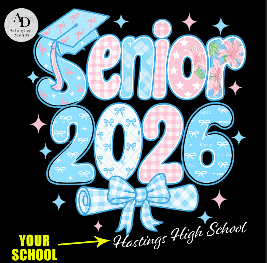 Custom Senior 2026 Coquette Bow T-Shirt