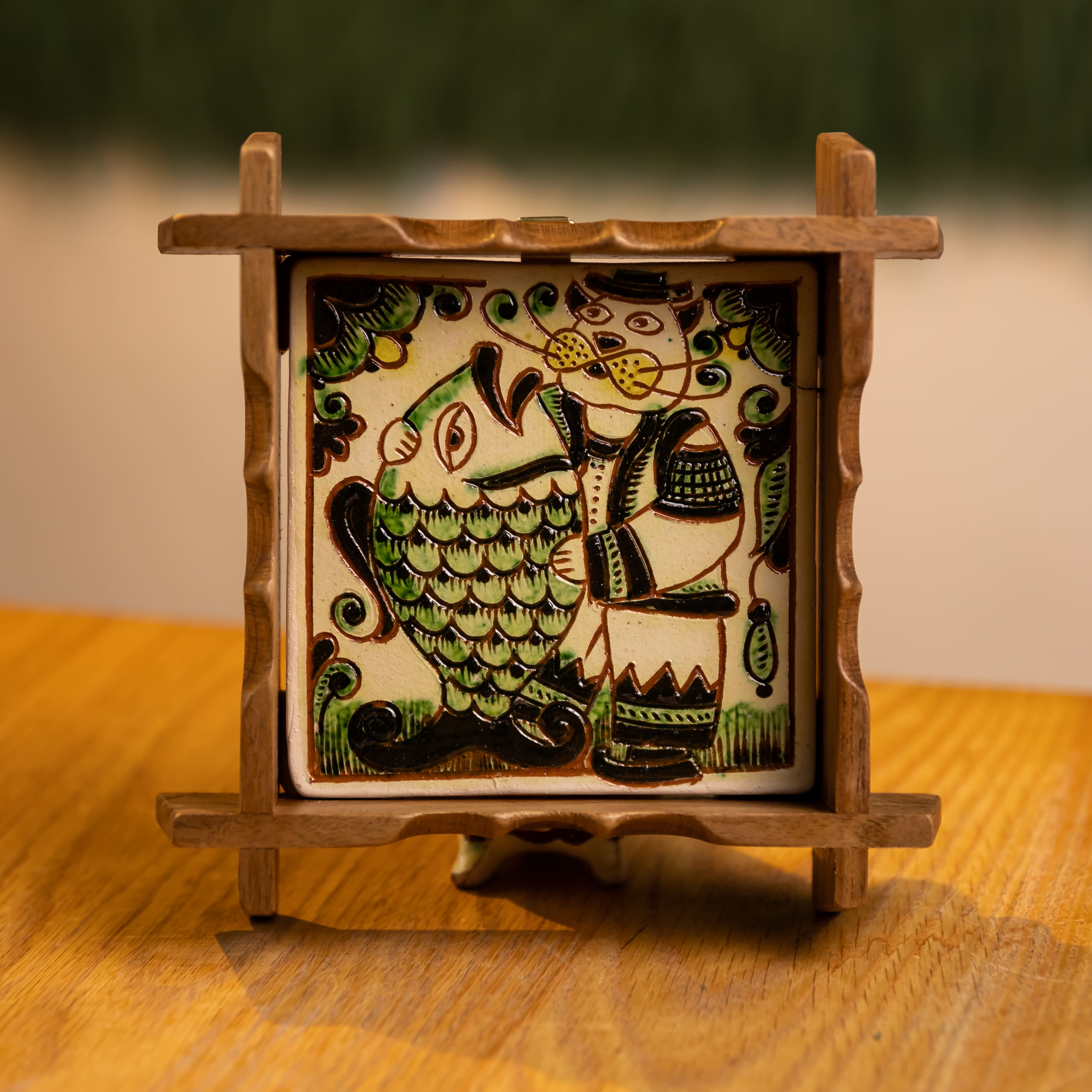 Плиточка у рамці "Рибак", 15*15 см