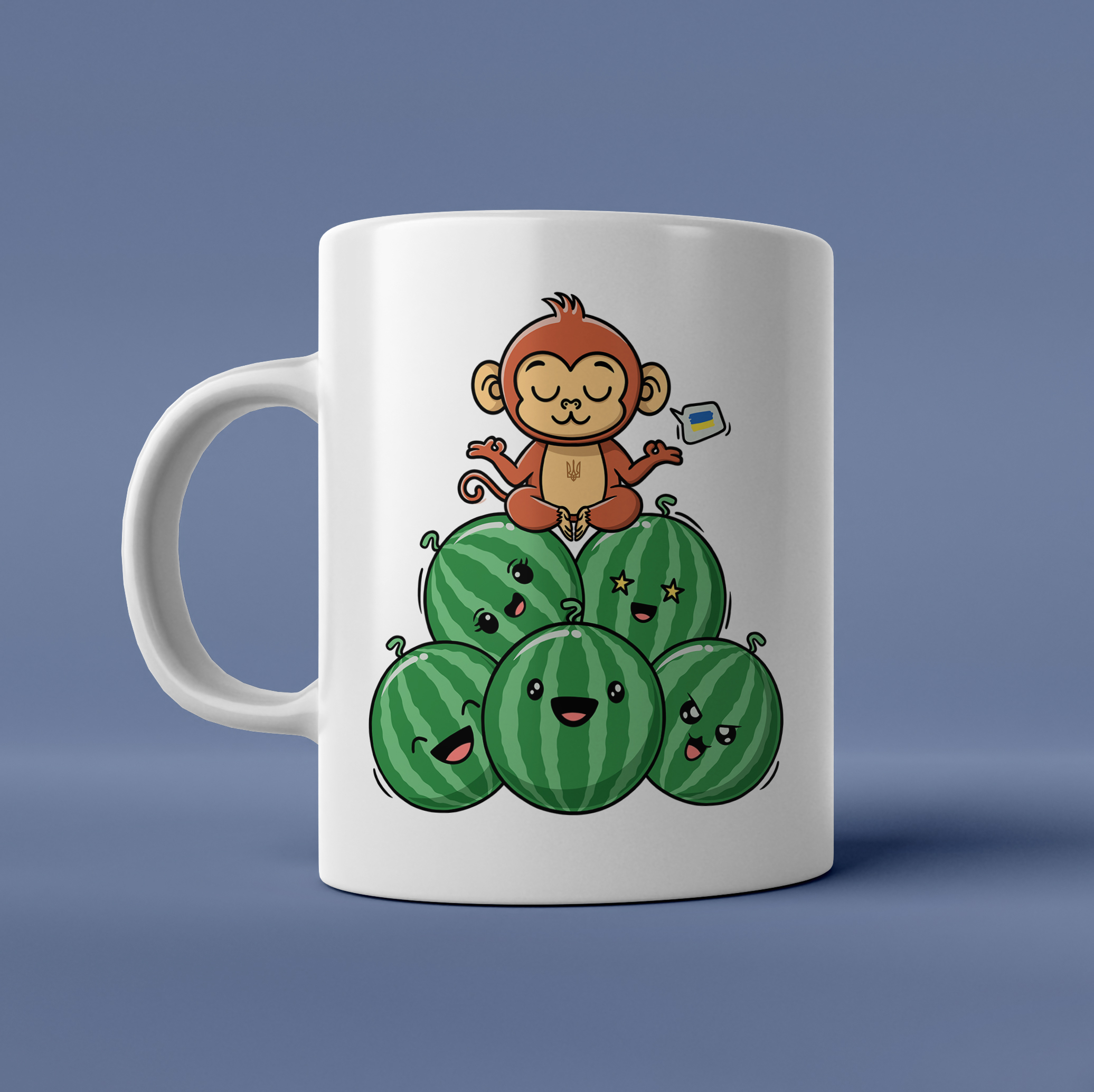 Мавпа з кавунами чашка