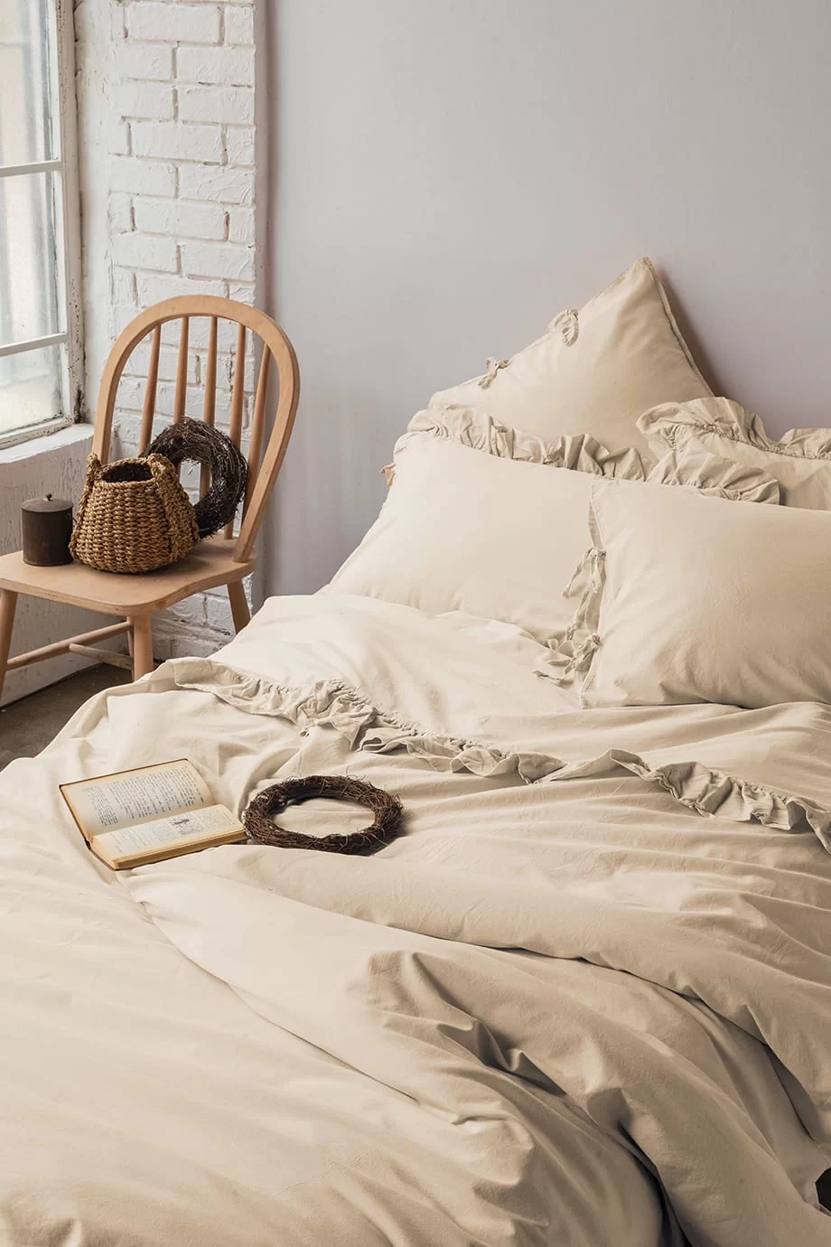 Комплект постільної білизни Issimo Home Frill Peach, 100% бавовна поплін, 160 ТС