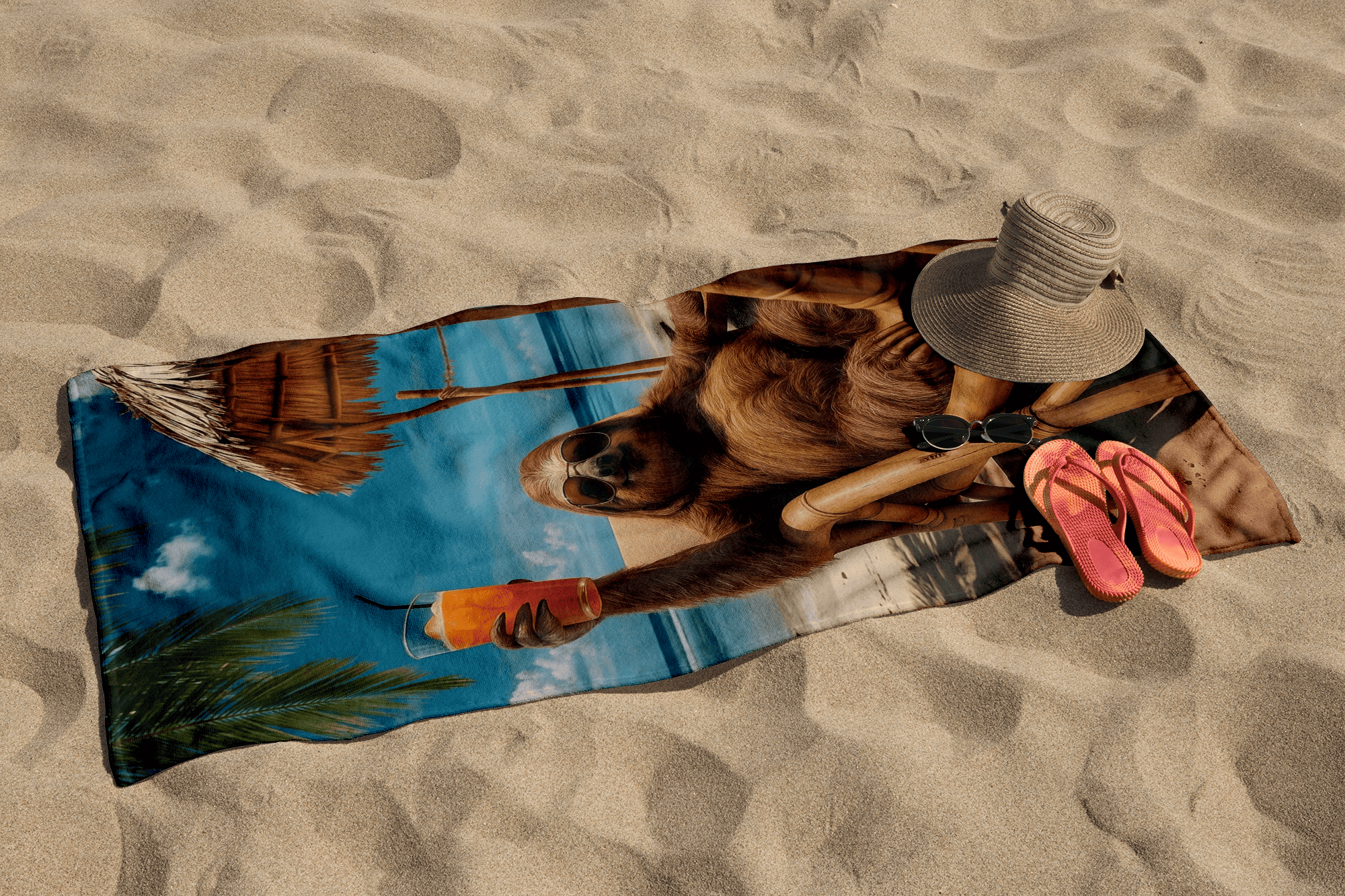 Рушник "Лінивець на пляжі"